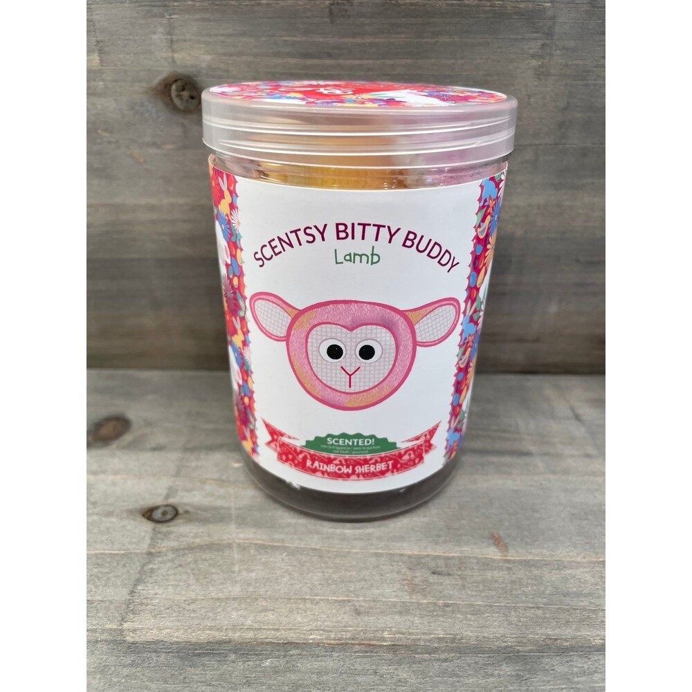 Authentic Scentsy Kids Bitty Buddy Rainbow Sherbet Scented Plush NEW in Tub